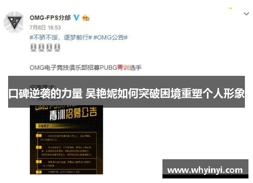 口碑逆袭的力量 吴艳妮如何突破困境重塑个人形象